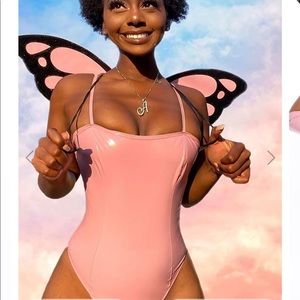 FASHION NOVA 3 PIECE PINK BUTTERFLY COSTUME NEW!